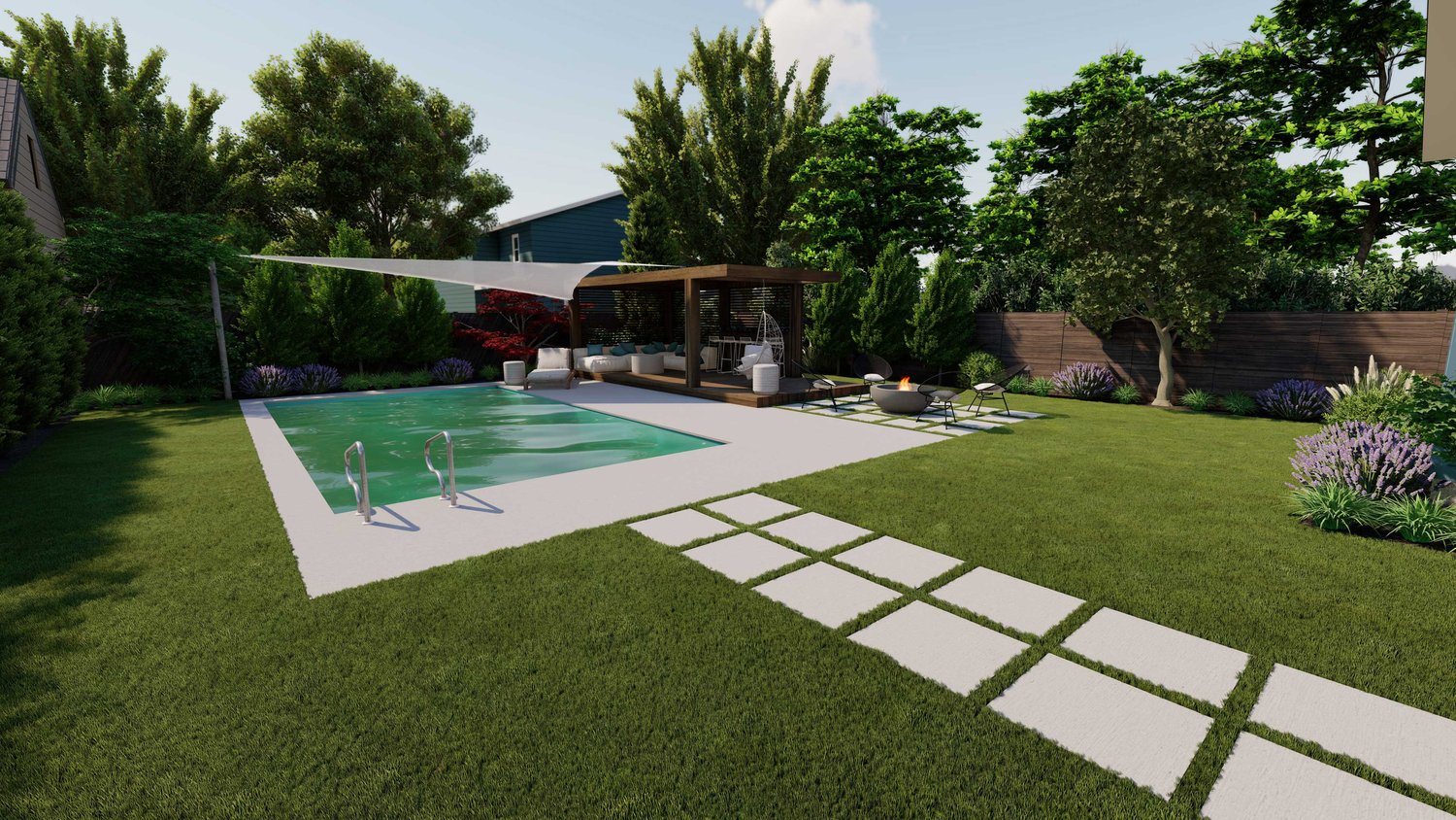 Austin backyard with swimming pool
