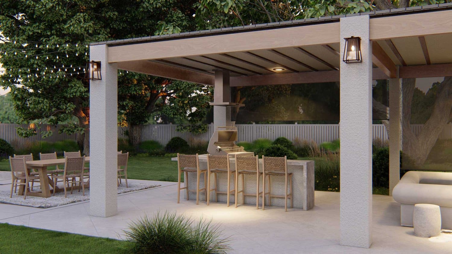 Austin outdoor kitchen with dining area