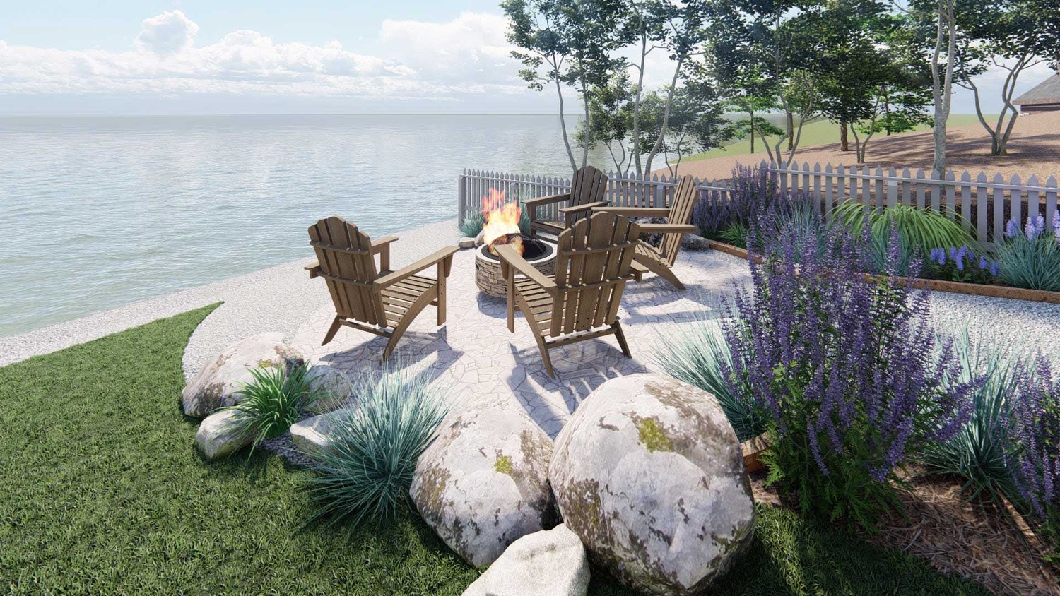 Milwaukee outdoor fire pit seating area