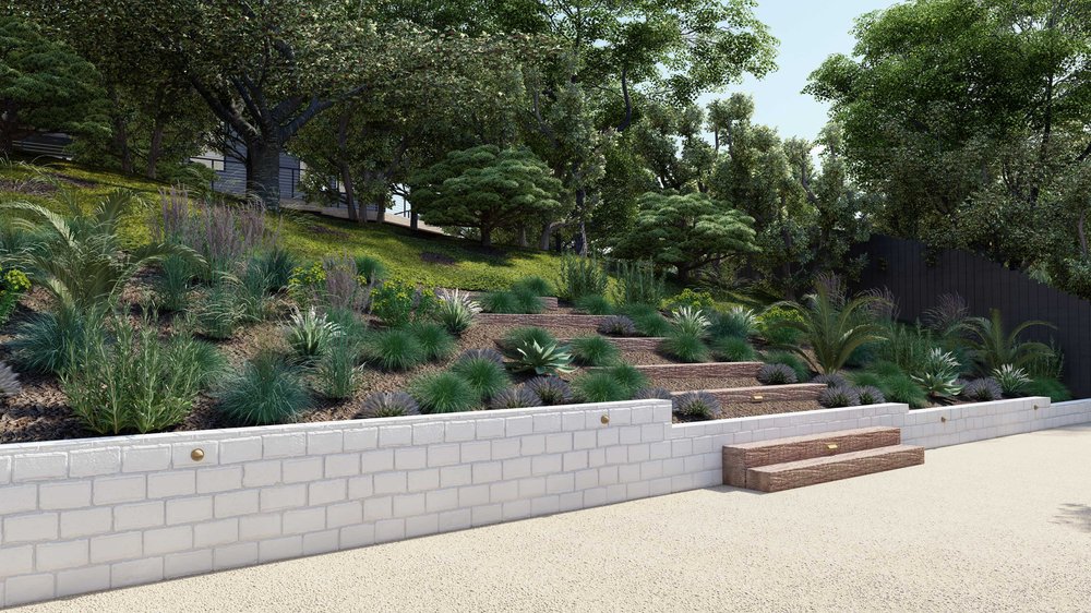 Napa yard design with softscapes