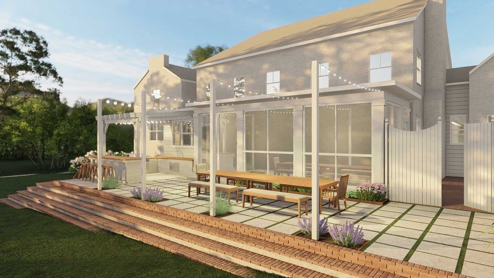 Nashville backyard design with outdoor dining area