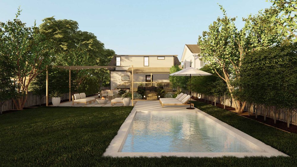 Nashville yard design with outdoor pool