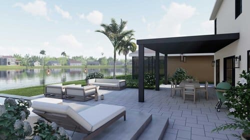 Orlando side yard design with patio