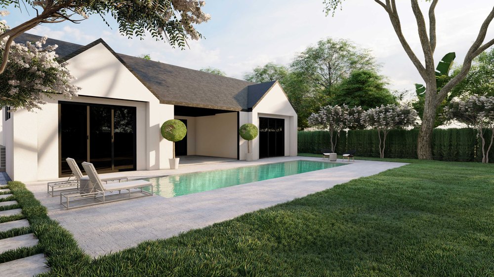 Orlando backyard design with swimming pool area