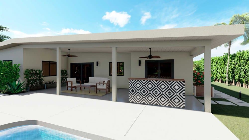 Palm Beach landscape design with patio