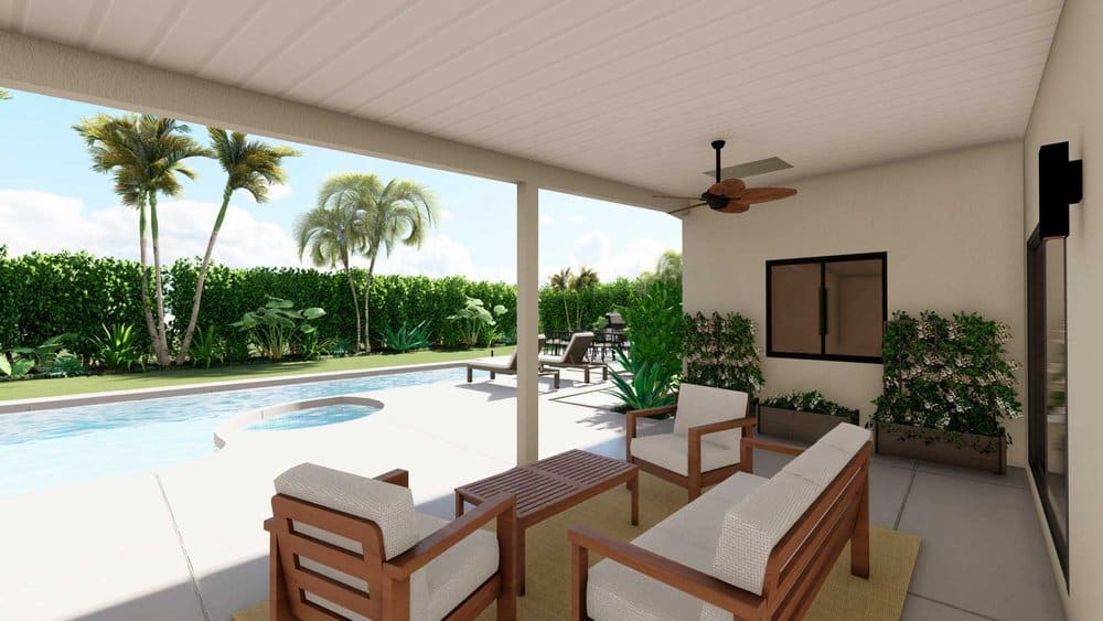 Patio and pool design in Palm Beach