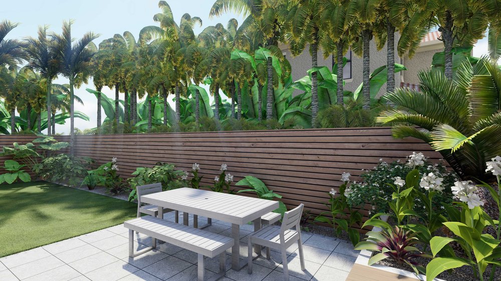 Outdoor dining area in Palm Beach