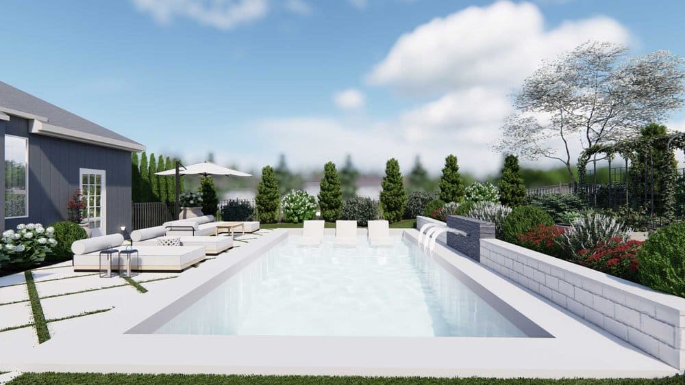 Outdoor pool design with trees in St. Charles
