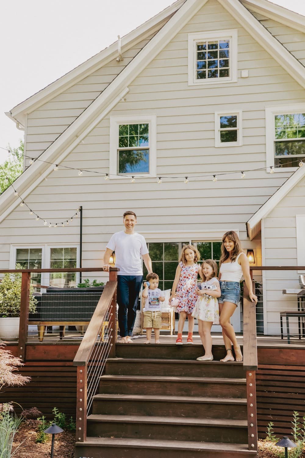 a family on a back deck in new jersey