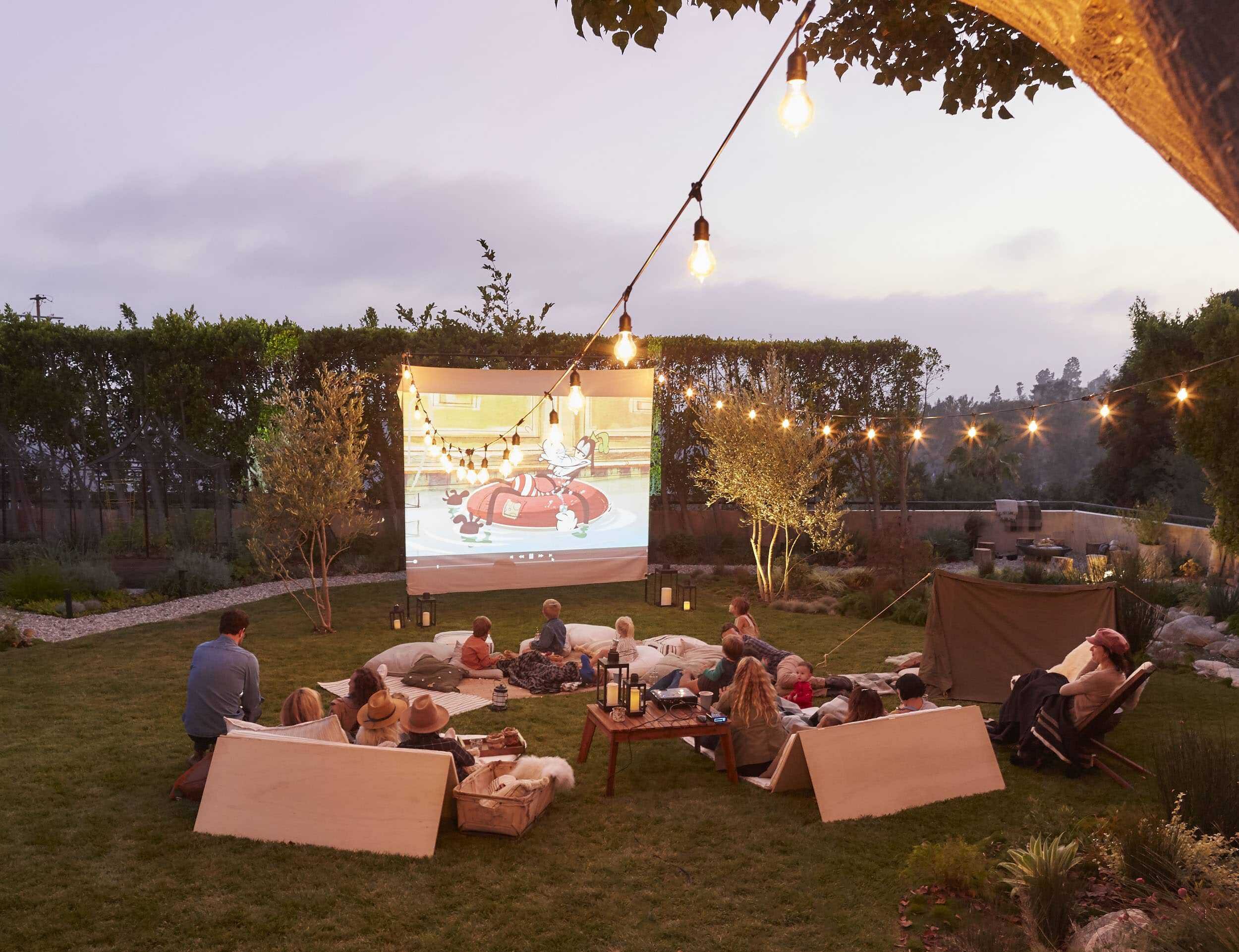 Backyard movie night with Emily Henderson