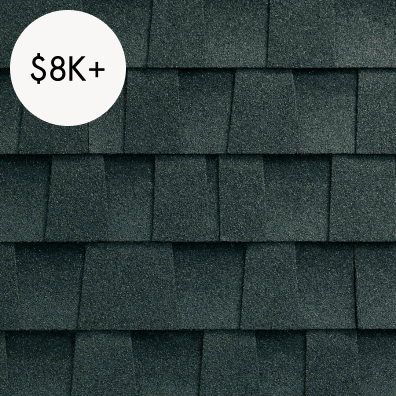 ASPHALT SHINGLE - $8,000 - $10,000This is the most common roofing material. While affordable, it has a limited lifespan and requires more frequent repair, leading to higher cumulative lifetime costs.Image via Gaf