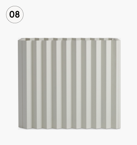 Tess mini planter in grey and ivory stripes.