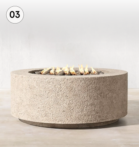 Round fire table.