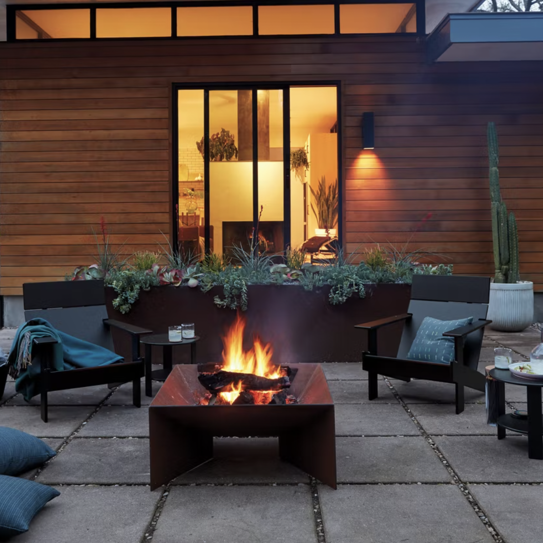 Design Within Reach Geometric Fire Pit - Cozy fires will especially glow with this premium Corten steel fire pit. Hand-crafted, the warm, patina surface of this geometric square fire pit will compliment yards with modern aesthetics with clean lines.SHOP NOW >” loading=”lazy”></noscript><br />
<img decoding=