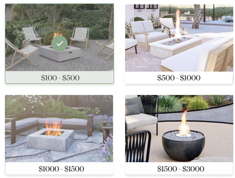 Prices for different types of fire pits
