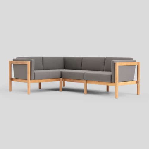 A grey sectional chair
