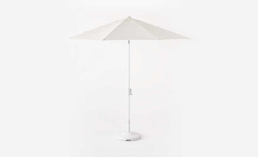 The Shadow Round umbrella by CB2 in white on white