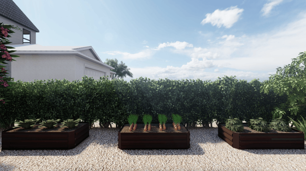 Side yard sensory garden in Yardzen landscape design