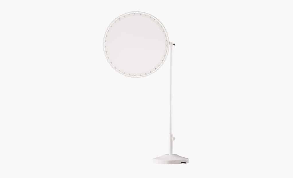 The round white sunshade by CB2 is an excellent choice if you want an umbrella alternative to provide shade in your backyard or patio.