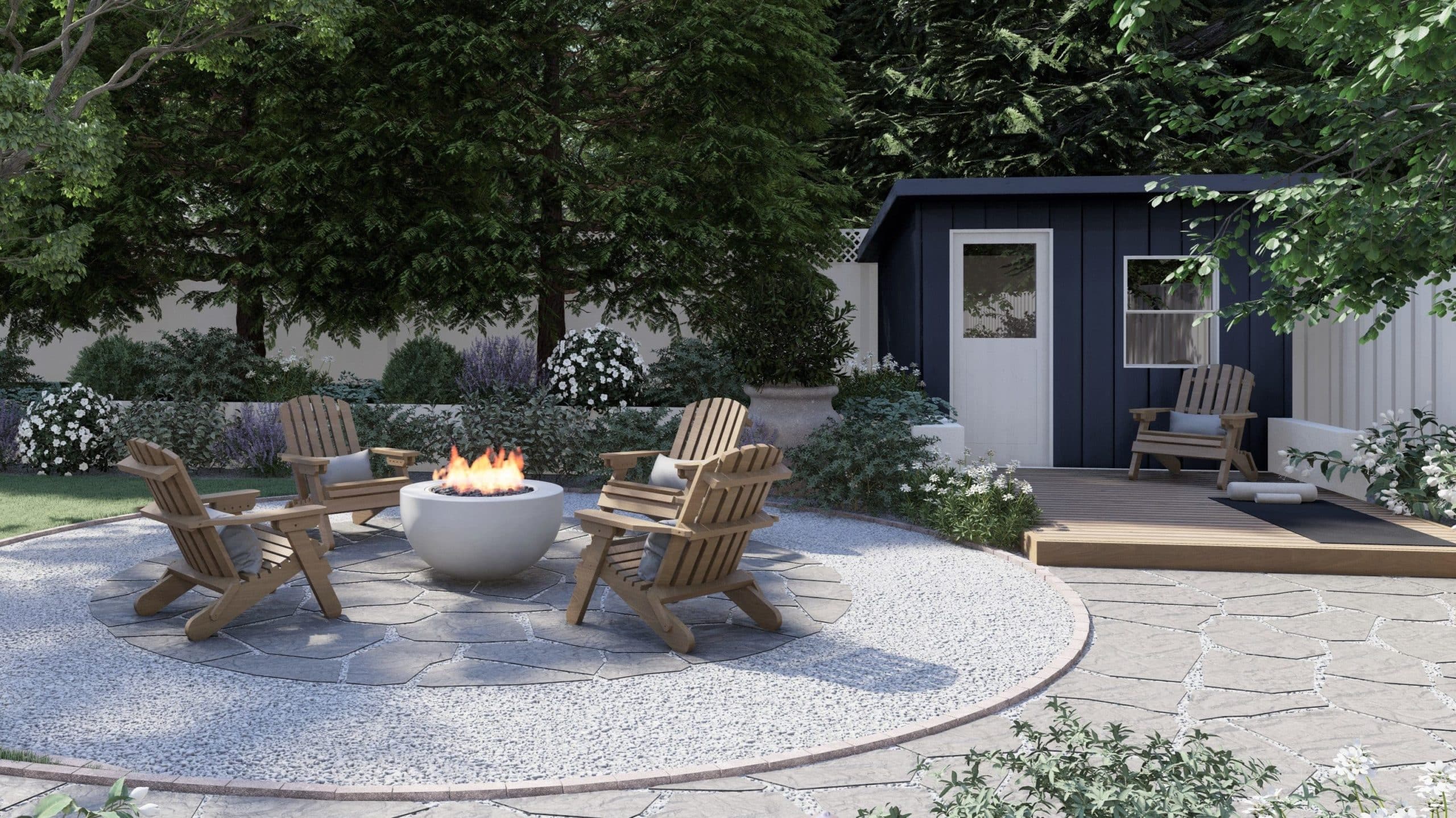 Orlando Landscape Design Case Study: Backyard Beach with Fire Pit, String  Lighting, & More