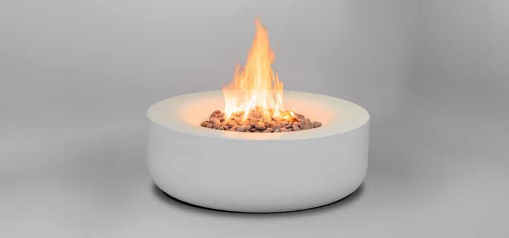 Ultra modern round white fire pit