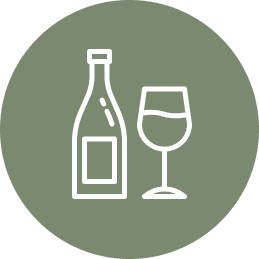 wine bottle and glass icon