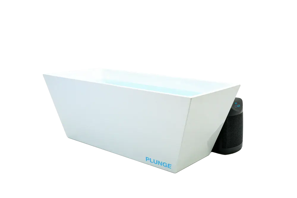 geometric white tub with plunge logo on side